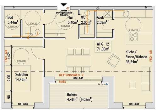 Foto - Wohnung zum Mieten in Borken 925,00 € 71 m²