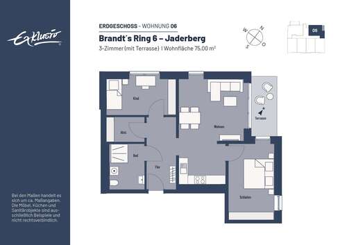 Foto - Wohnung zum Mieten in Jade 547,50 € 75 m²