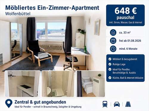Foto - Wohnung zum Mieten in Wolfenbüttel 448,00 € 34 m²