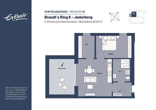 Foto - Wohnung zum Mieten in Jade 438,00 € 60 m²