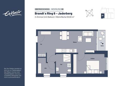Foto - Wohnung zum Mieten in Jade 435,08 € 59.6 m²