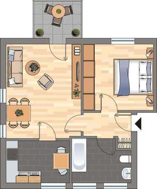 Foto - Wohnung zum Mieten in Bergkamen 389,00 € 48.91 m²