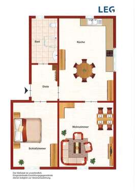 Foto - Wohnung zum Mieten in Übach-Palenberg 419,00 € 47.19 m²