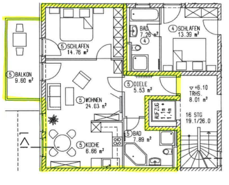 Foto - Wohnung zum Mieten in Ottobrunn 1.277,00 € 63.67 m²