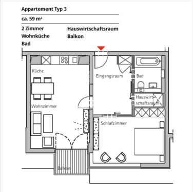 Foto - Wohnung zum Mieten in Berlin 1.141,45 € 58.37 m²