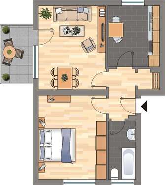 Foto - Wohnung zum Mieten in Bergkamen 419,00 € 52 m²