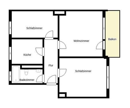 Foto - Wohnung zum Mieten in Dortmund 459,00 € 62 m²