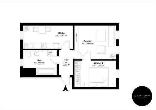 Foto - Wohnung zum Mieten in Leipzig Holzhausen 455,00 € 52 m²