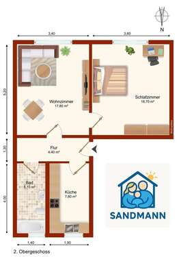 Foto - Wohnung zum Mieten in Nossen 289,00 € 54.4 m²