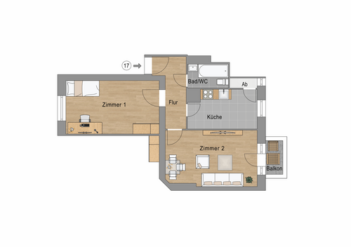 Foto - Wohnung zum Kaufen in Berlin 189.000,00 € 57.88 m²