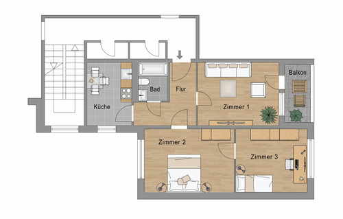 Foto - Wohnung zum Kaufen in Berlin 221.500,00 € 65.8 m²
