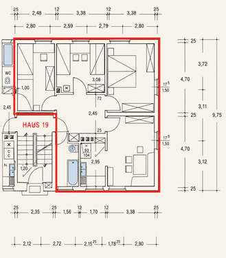 Foto - Wohnung zum Mieten in Marburg 830,00 € 69.65 m²