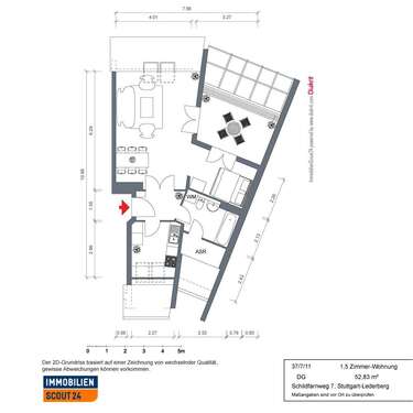 Foto - Wohnung zum Mieten in Stuttgart 620,00 € 52.83 m²