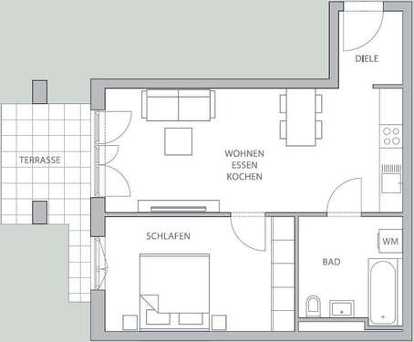 Foto - Wohnung zum Mieten in München 1.320,00 € 54.45 m²