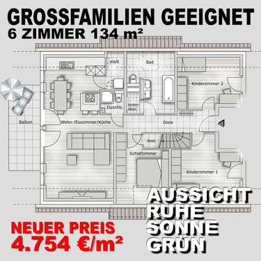 Foto - Wohnung zum Kaufen in Mannheim 662.000,00 € 134 m²