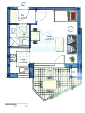 Foto - Wohnung zum Mieten in Wiesbaden 500,00 € 35 m²