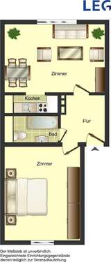 Foto - Wohnung zum Mieten in Solingen 579,00 € 51.53 m²