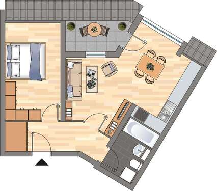 Foto - Wohnung zum Mieten in Bobenheim-Roxheim 408,00 € 46.76 m²