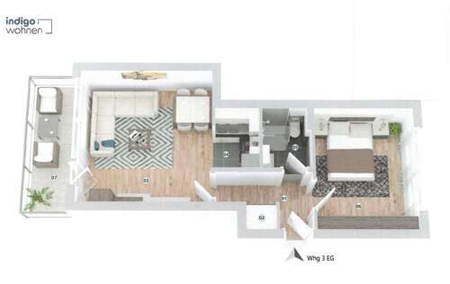 Foto - Wohnung zum Mieten in Bremen 650,00 € 50 m²