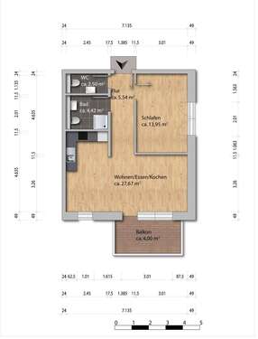 Foto - Wohnung zum Mieten in Dortmund-Brackel 685,34 € 58.08 m²