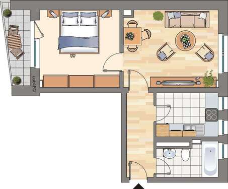 Foto - Wohnung zum Mieten in Gelsenkirchen 379,00 € 44.53 m²