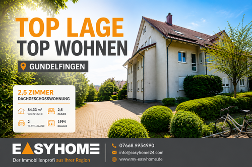 Foto - Wohnung zum Kaufen in Gundelfingen 309.000,00 € 84.33 m²