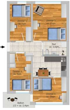Foto - WG-Zimmer in München 660,00 € 15 m²