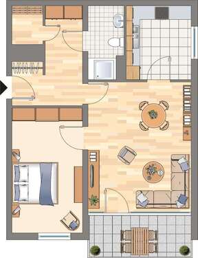 Foto - Wohnung zum Mieten in Dortmund 335,48 € 57 m²