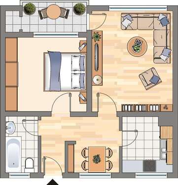Foto - Wohnung zum Mieten in Dortmund 411,00 € 50 m²