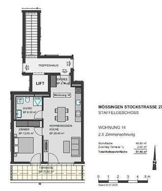 Foto - Wohnung zum Kaufen in Mössingen 309.900,00 € 50.6 m²