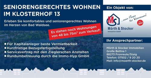 Foto - Wohnung zum Kaufen in Bad Waldsee 299.000,00 € 57 m²