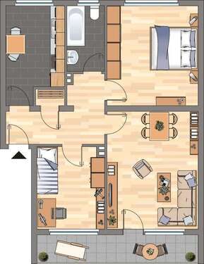 Foto - Wohnung zum Mieten in Herne 509,00 € 68.78 m²