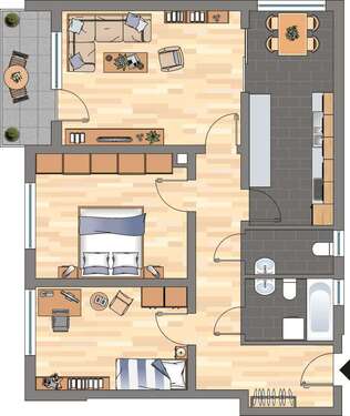 Foto - Wohnung zum Mieten in Bellheim 328,96 € 58.22 m²