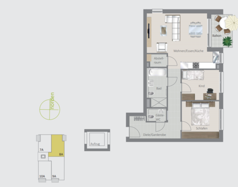 Foto - Wohnung zum Mieten in Korntal-Münchingen 1.375,00 € 78.62 m²
