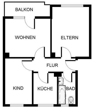 Foto - Wohnung zum Mieten in Gelsenkirchen 429,00 € 56.85 m²