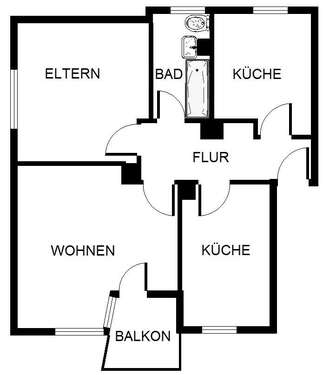 Foto - Wohnung zum Mieten in Gelsenkirchen 449,00 € 65.6 m²