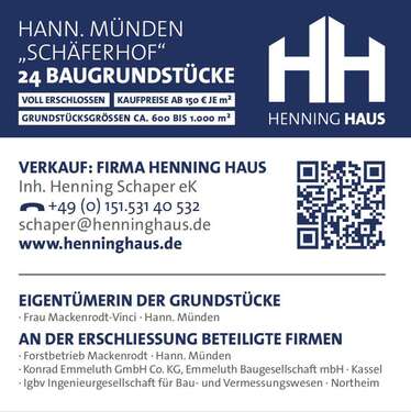 Foto - Grundstück zu verkaufen in Niedersachsen - Hann. Münden 135.600,00 € 904 m²