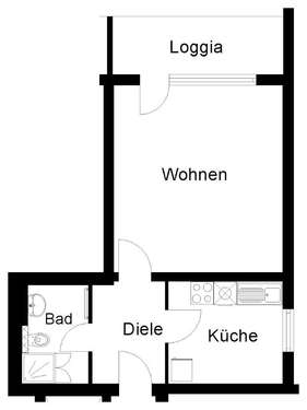 Foto - Wohnung zum Mieten in Wuppertal 236,00 € 43.17 m²