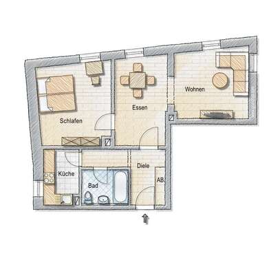 Foto - Wohnung zum Mieten in Penig 320,00 € 58 m²
