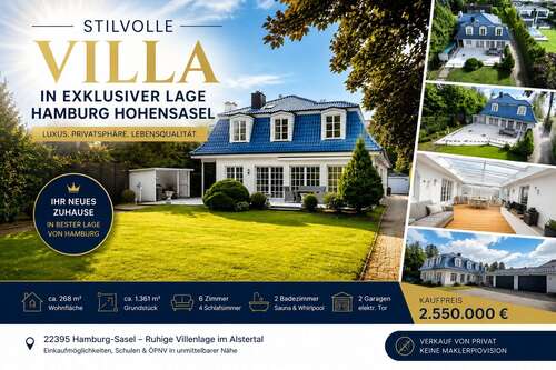 Foto - Haus zum Kaufen in Hamburg Sasel 2.495.000,00 € 268 m²