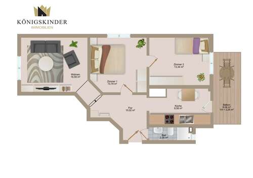 Foto - Wohnung zum Kaufen in Stuttgart Bad Cannstatt 269.000,00 € 68 m²