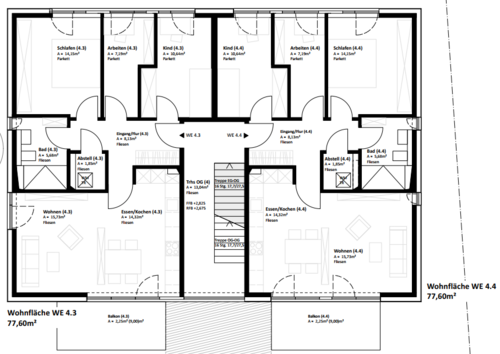 Foto - Wohnung zum Mieten in Neckarsulm-Obereisesheim 1.059,24 € 77.6 m²