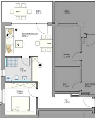 Foto - Wohnung zum Kaufen in Friedrichshafen 432.900,00 € 60.45 m²