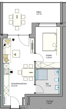 Foto - Wohnung zum Kaufen in Friedrichshafen 387.100,00 € 54.14 m²