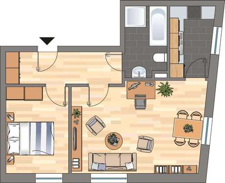 Foto - Wohnung zum Mieten in Dortmund 437,00 € 47.7 m²