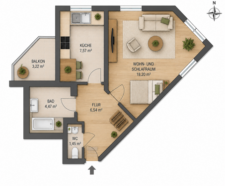 Foto - Wohnung zum Mieten in Friedrichshafen 600,00 € 35 m²