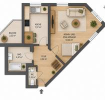 Wohnung zum Mieten in Friedrichshafen 600,00 € 35 m²