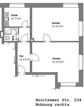 Foto - Wohnung zum Mieten in Braunschweig 547,00 € 72.88 m²