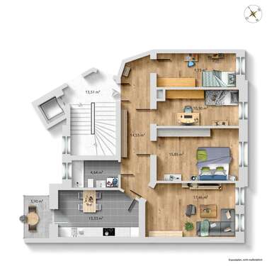 Foto - Wohnung zum Kaufen in Leipzig 290.000,00 € 87.77 m²