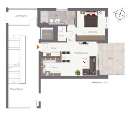 Foto - Wohnung zum Kaufen in Biberach 359.800,00 € 62.09 m²